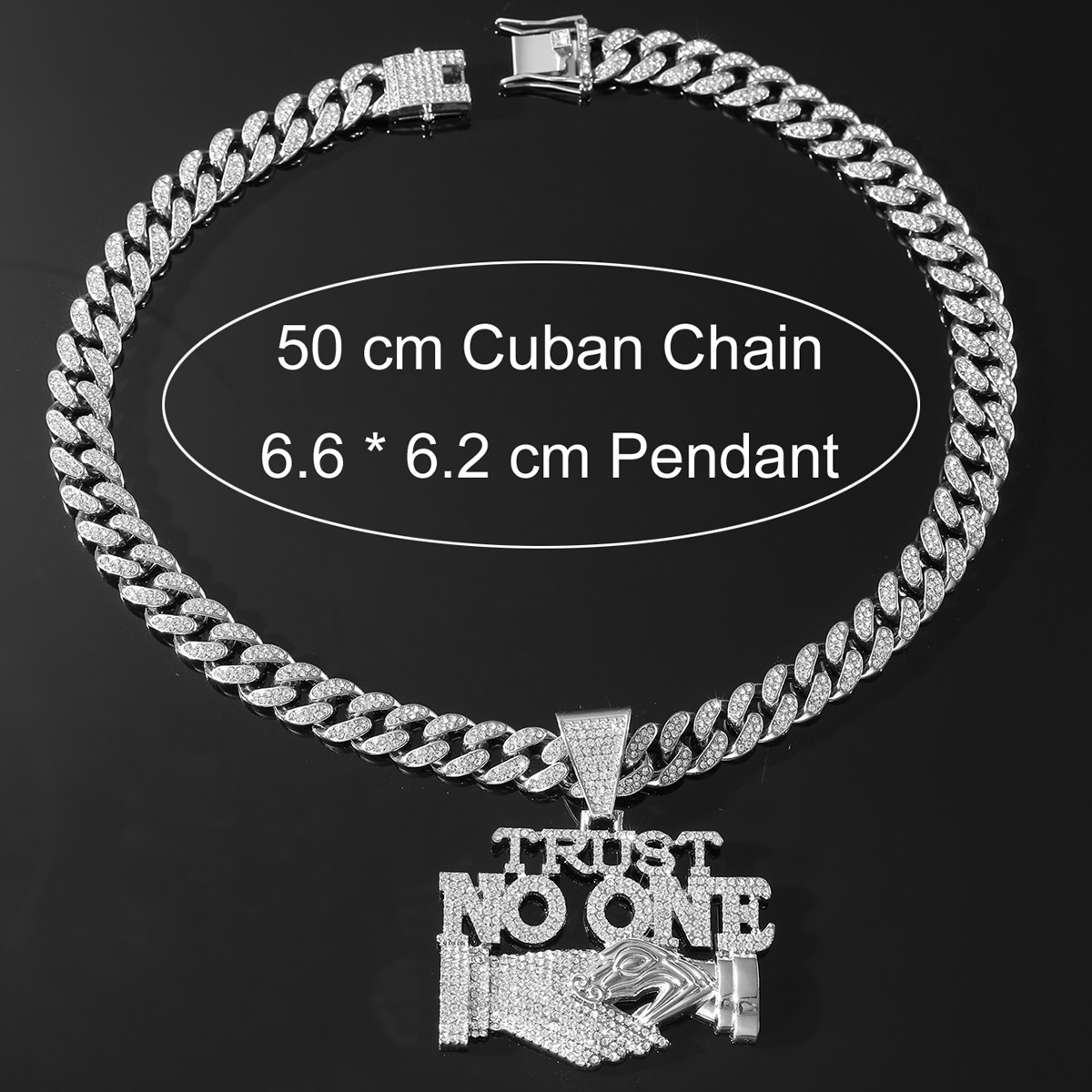 Luxury Jewelry Designer Jewelry European And American Hip-hop Alloy Full Diamond Letter Splicing Pendant Chain Necklace Nightclub Accessories Men'