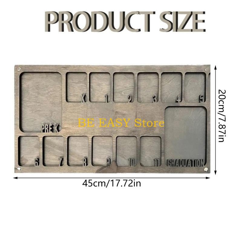 E28F Personalizing School Years Photo Pre-K to 12 Wooden Keepsakes for Kids Graduation Gift Memory Frame H260306
