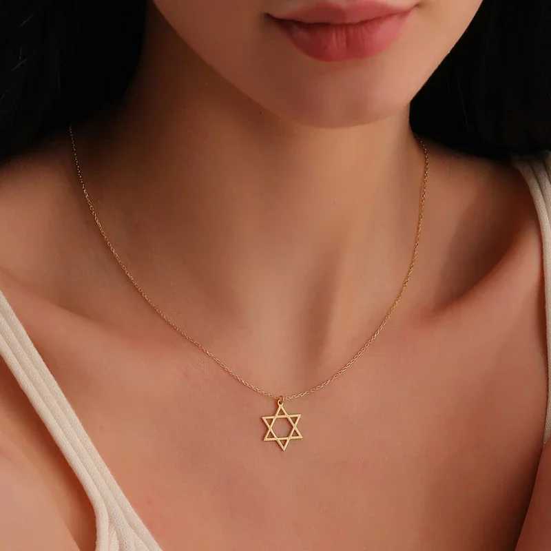 Trendy Star of David Pendant Necklace for Wen Stainss Steel Je Symbols Necklace Mens Religious Amut Jewelry Gifts W250712