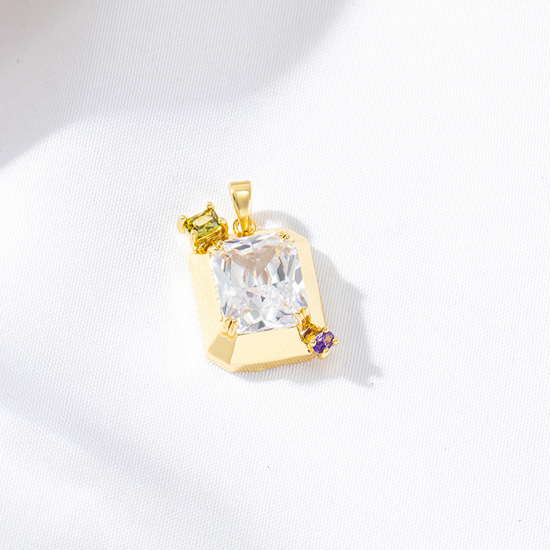 Luxury Jewelry Designer Jewelry Zhongxing New Purple Zircon Square DIY Pendant Accessories Handmade Bracelet Necklace Pendant Gemstone Pendant Wholesa