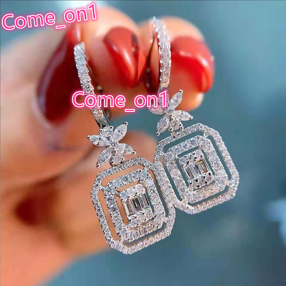 Factory Modern Fashion Silver Plated Women Dangle Earrings Dazzling Cubic Zirconia for Party Jewelry Drop CZ Earrings
