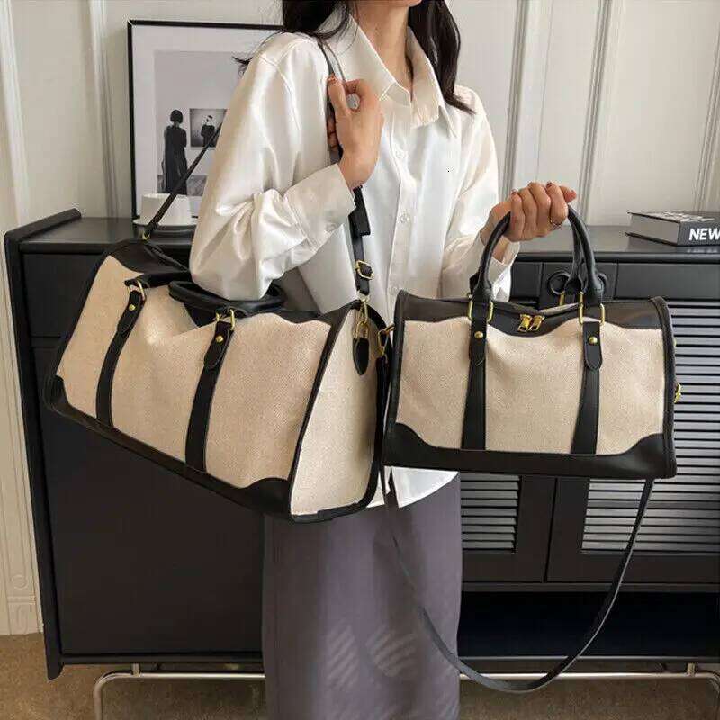 luxury bagdesigner bag ISKYBOB Women Travel Storage Handbag Vintage Fiess Lage Single Shoulder Crossbody Large Nylon PU Leather Bag 2025