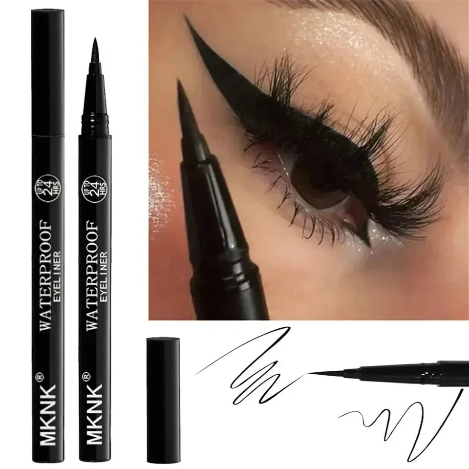 1/2 PCS Black Quick-Dry Eyeliner Pencil - 24H Lasting Smooth Matte Waterproof Anti-Smudge Liquid Eyeliner Makeup for Eyes 250704