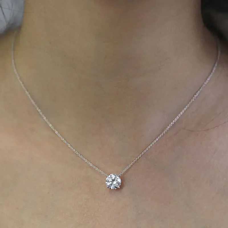 1CT 2CT 3CT Moissanite Pendant Necklace For Women 925 Silver Chains Solitaire Drop Necklaces Bridal Fine Jewelry W250712