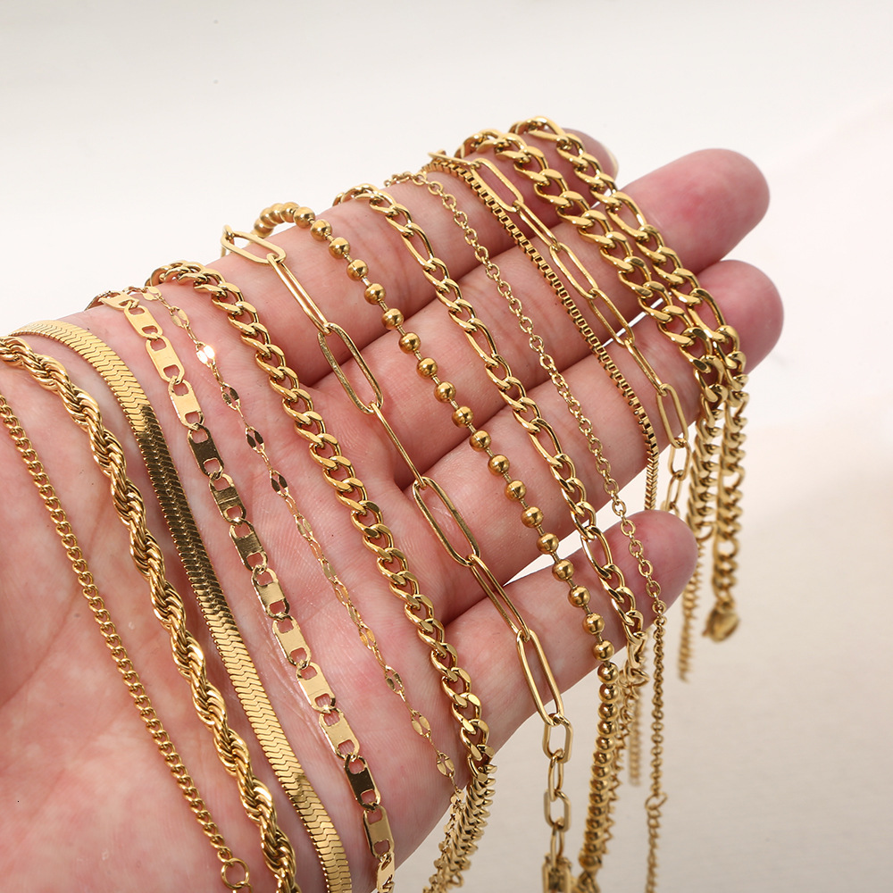 Luxury Jewelry Designer Jewelry Multiple Styles Gold-plated Bracelets Snake Bone Chain Chain Bead Chain And Other Stainless Steel Material Handmade DI