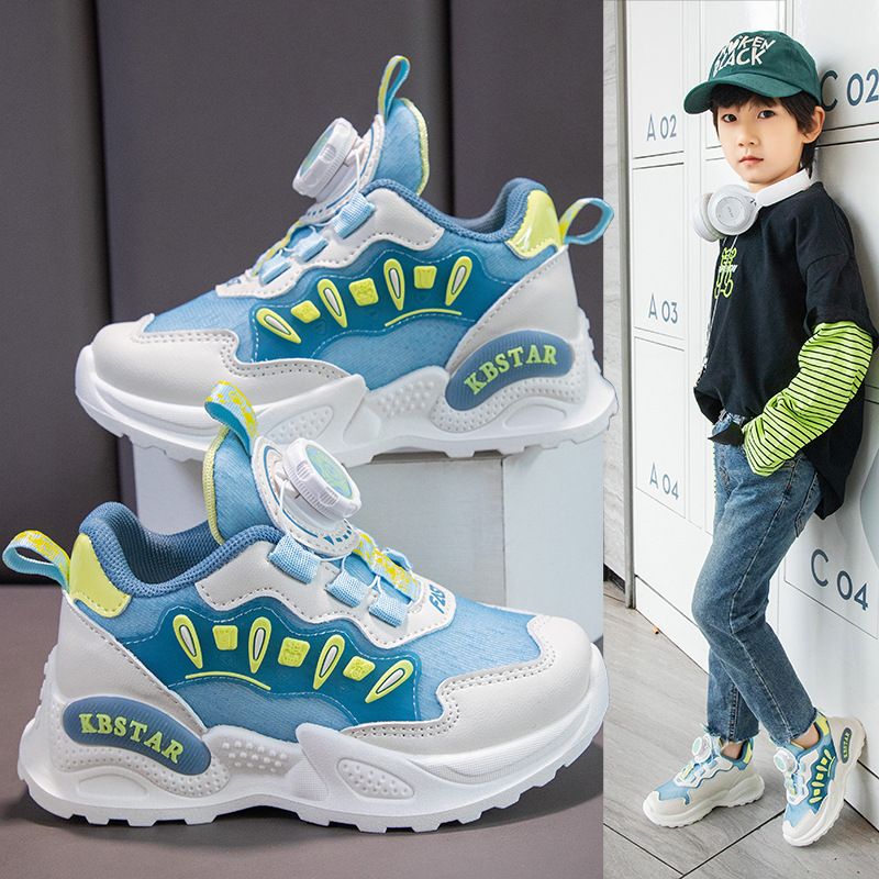 Girls Shoes Sport Light Running Shoes Kids Sneakers Rotate Button Children Comfortable Walking Footwear Toddler Boys Trainers Sizes US9C-US5Y 000264