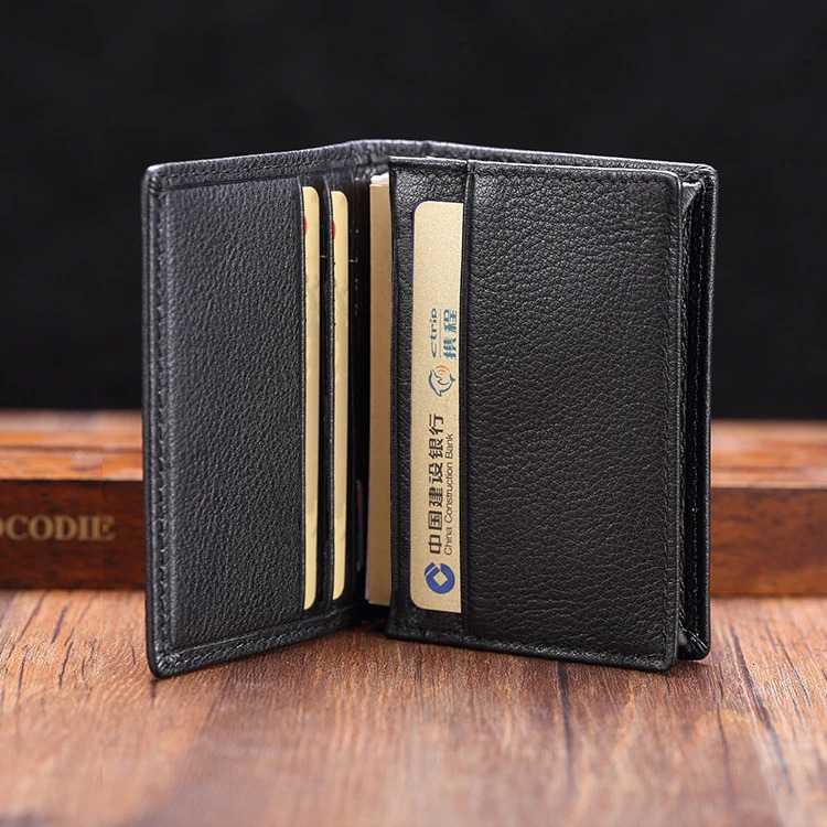 Fashion Genuine Leather card Wallets men credit card holders women card ID holder male organizer Business card holder 250708