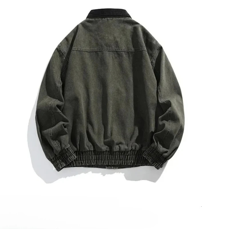 Mens Jacket Mens Workwear Collared Outerwear Vintage Pure Cotton Leopard Print Detroit Jacket Mens Leather Bomber Jacket Denim 250710