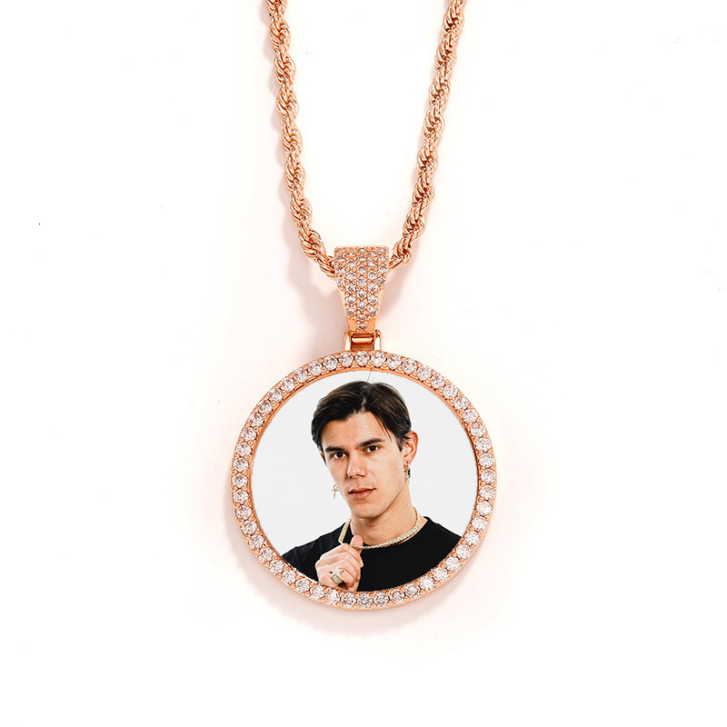 Luxury Jewelry Designer Jewelry European And American Hip-hop Family Personalized Photo Pendant Copper Inlaid Zircon DIY Big Brand Same Style Creative