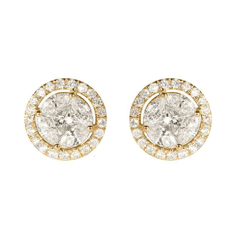 Hot Sale Womens Wedding Earrings for Exquisite Round Imitated Diamond Silver Plated Zircon Stud Earrings Jewelry Women