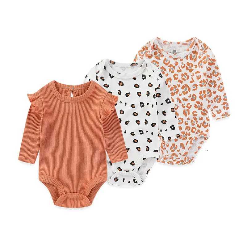 3 Pcs Newborn Long Sleeve 100% Cotton Baby Boy Girl Bodysuit Soft Infant Clothes Z250712