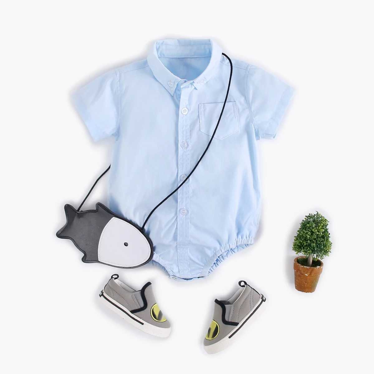 Sanlutoz Cotton Baby Boys Bodysuits Fashion Newborn Clothes for Baby Boy Short Sleeve Summer Baby Clothing Plaid Z250712