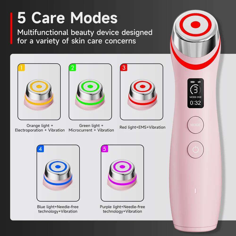 Ubilli Booster Pro Led Facial Therapy 5 Colors Beauty Wand Red Light Eye Massager For Skincare Rejuvenation Tool