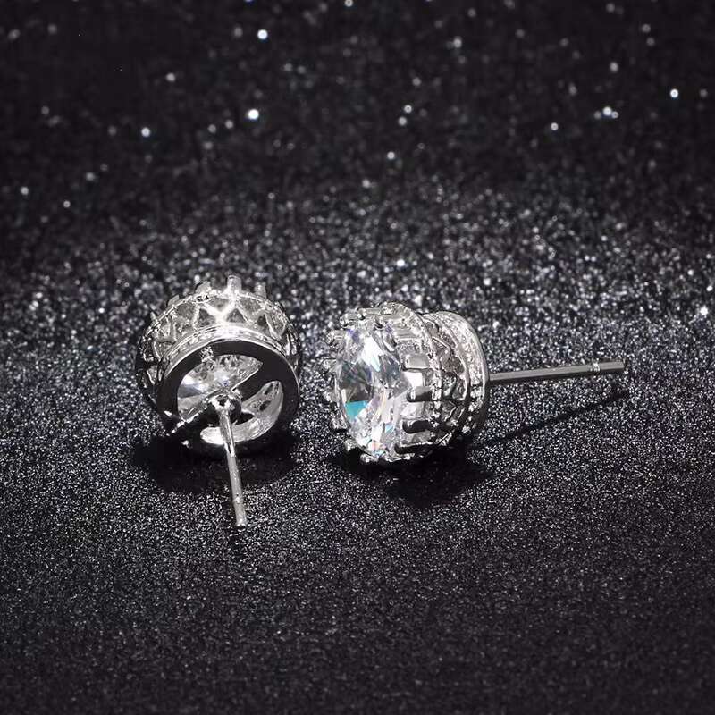 Beautiful Cubic Flower Round Zircon Stud Earring Girls Chic Dainty Romantic Silver Stud Earrings Women