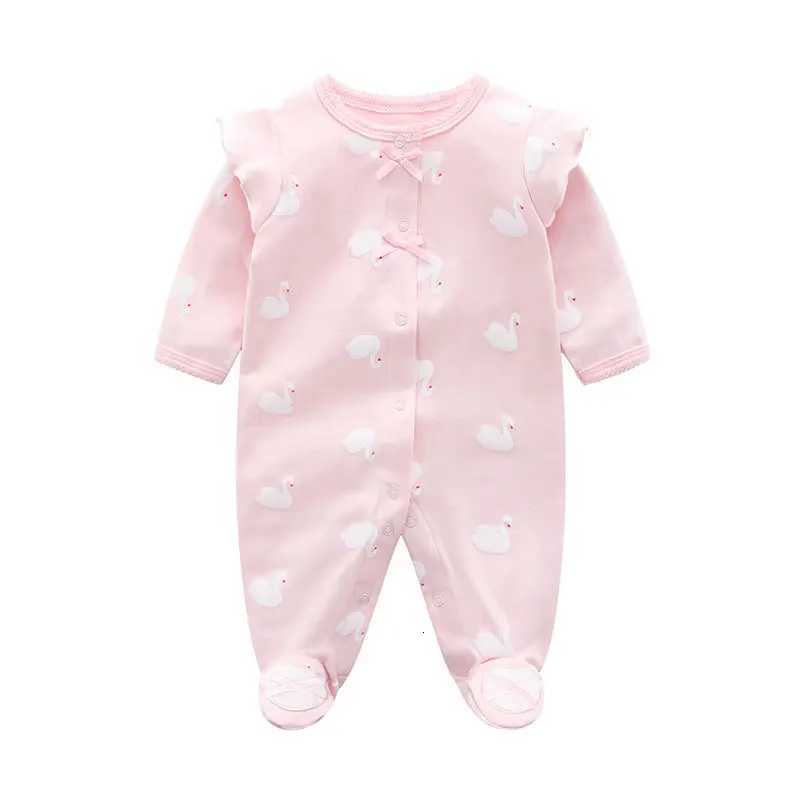 Autumn Baby Clothes 0 To 3 6 12 Months For Infant Newborn Girl Rompers pink Princess girls Jumpsuit with Foot Kids Bodysuit Z250712