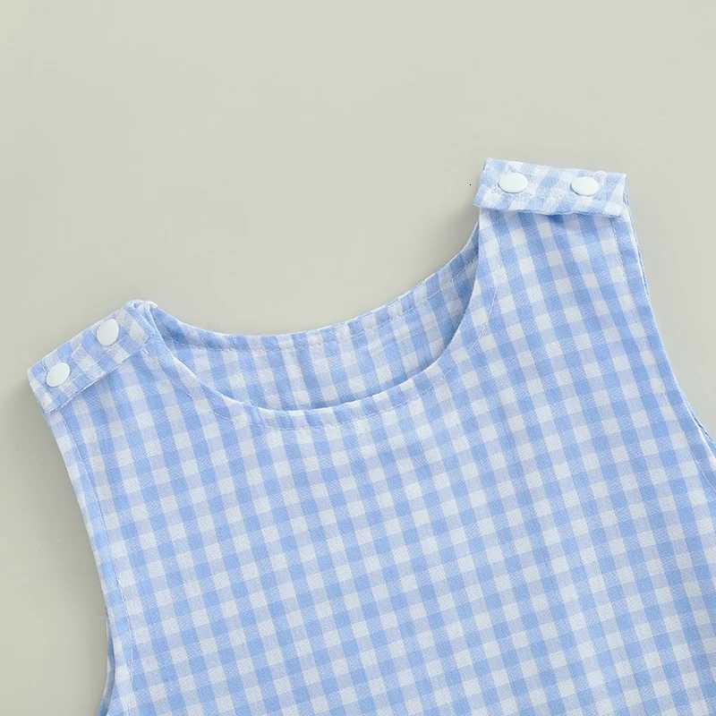 Tsute Toddler Striped Sleeveless Romper Jumpsuit with Round Neck and Button Closure for Baby Boys and Girls Z250712