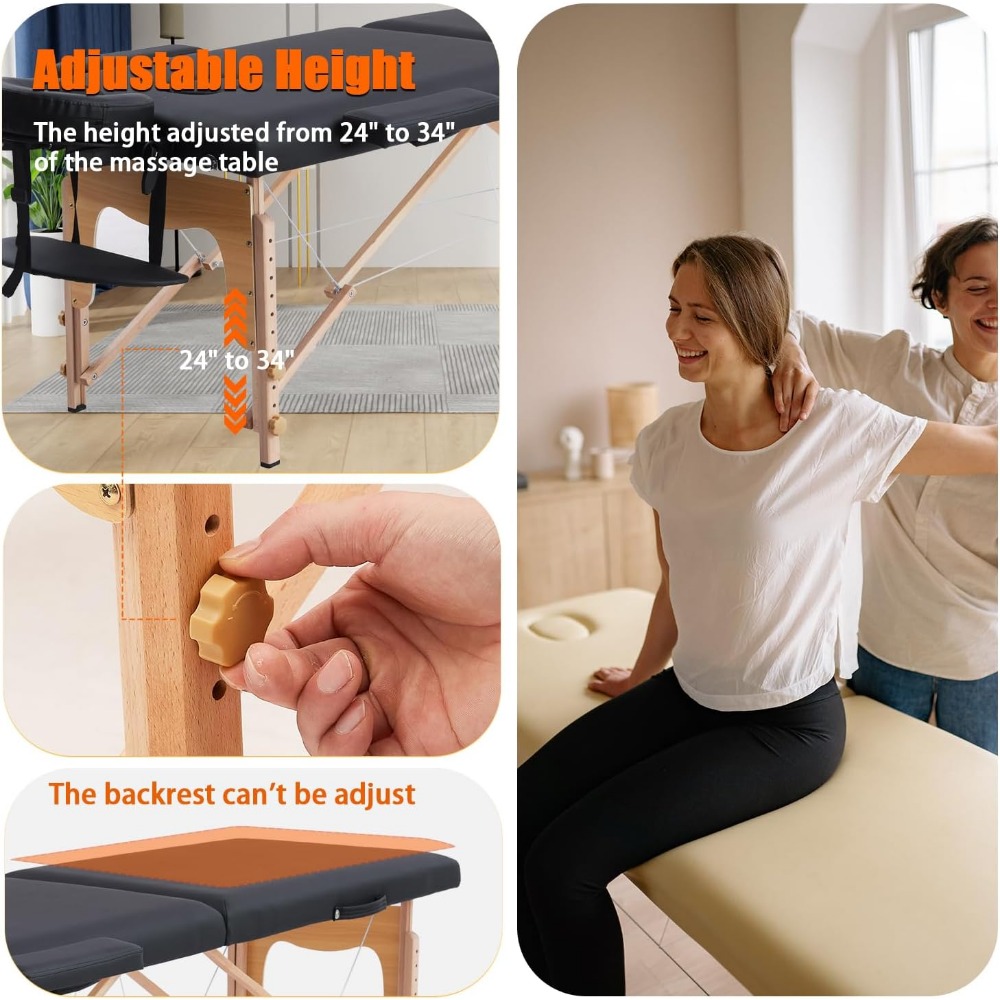 Portable With Neck Stretcher, 84 Inch Adjustable Lash Dwe74 Massage Bed Tattoo Table For Eyelash