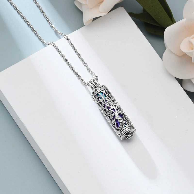 1PC Cration Jewelry Cylinder Urn Necklace for Ashes for Men Keepsake Memorial Human Pet Ashes Holder W250712