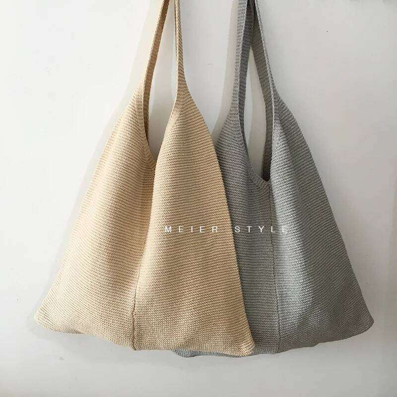 Fashion Retro Woolen Shoulder Knitted Tank Top Bag Ins Versatile Autumn And Winter New Handbag