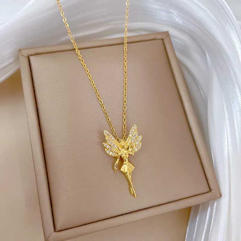 Fashion Romantic Fairy Pendant Necklaces for Women Girls Stainless Steel Jewelry Accessories Gifts for Lovers W250712