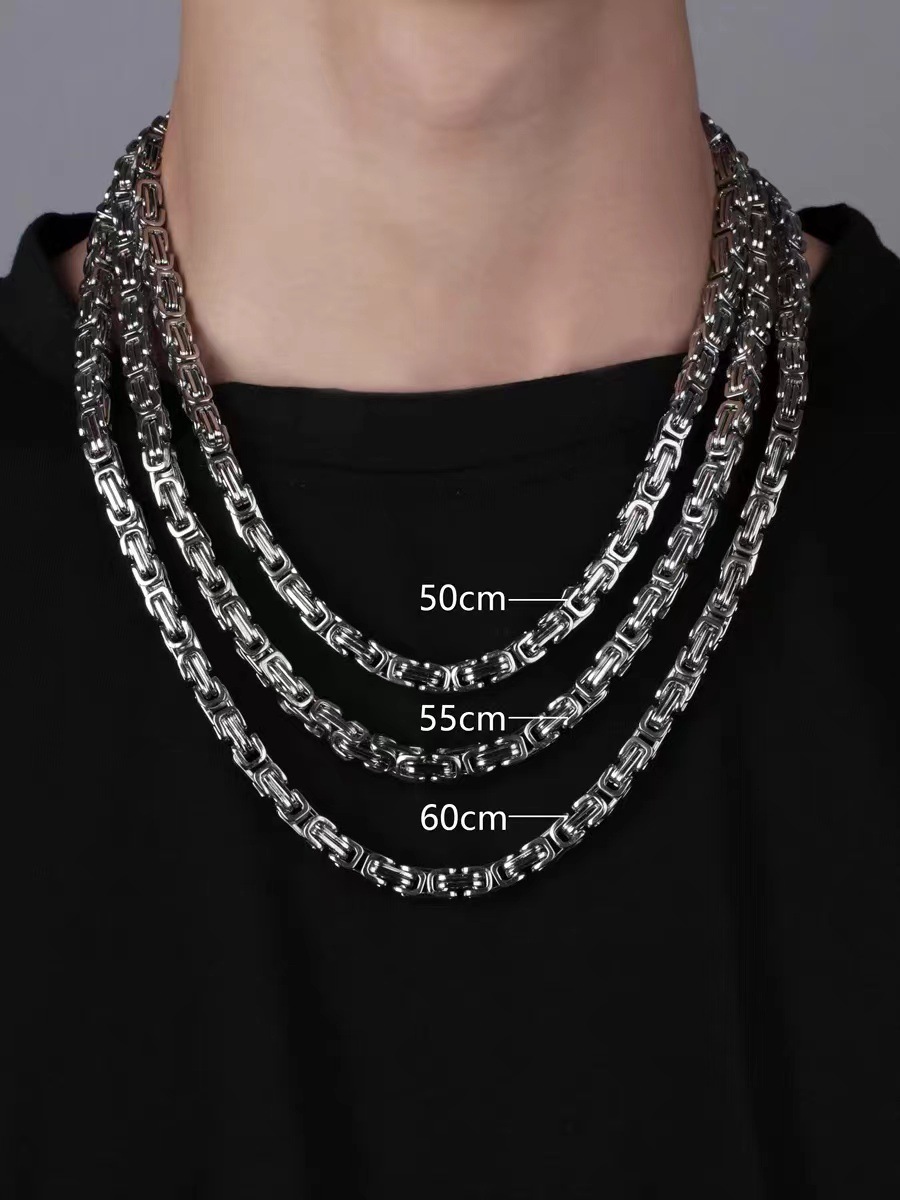 Luxury Jewelry Designer Jewelry Hip Hop Chain Men's European And American Fashion Non-fading Imperial Chain Titanium Steel Street Collarbone Chai