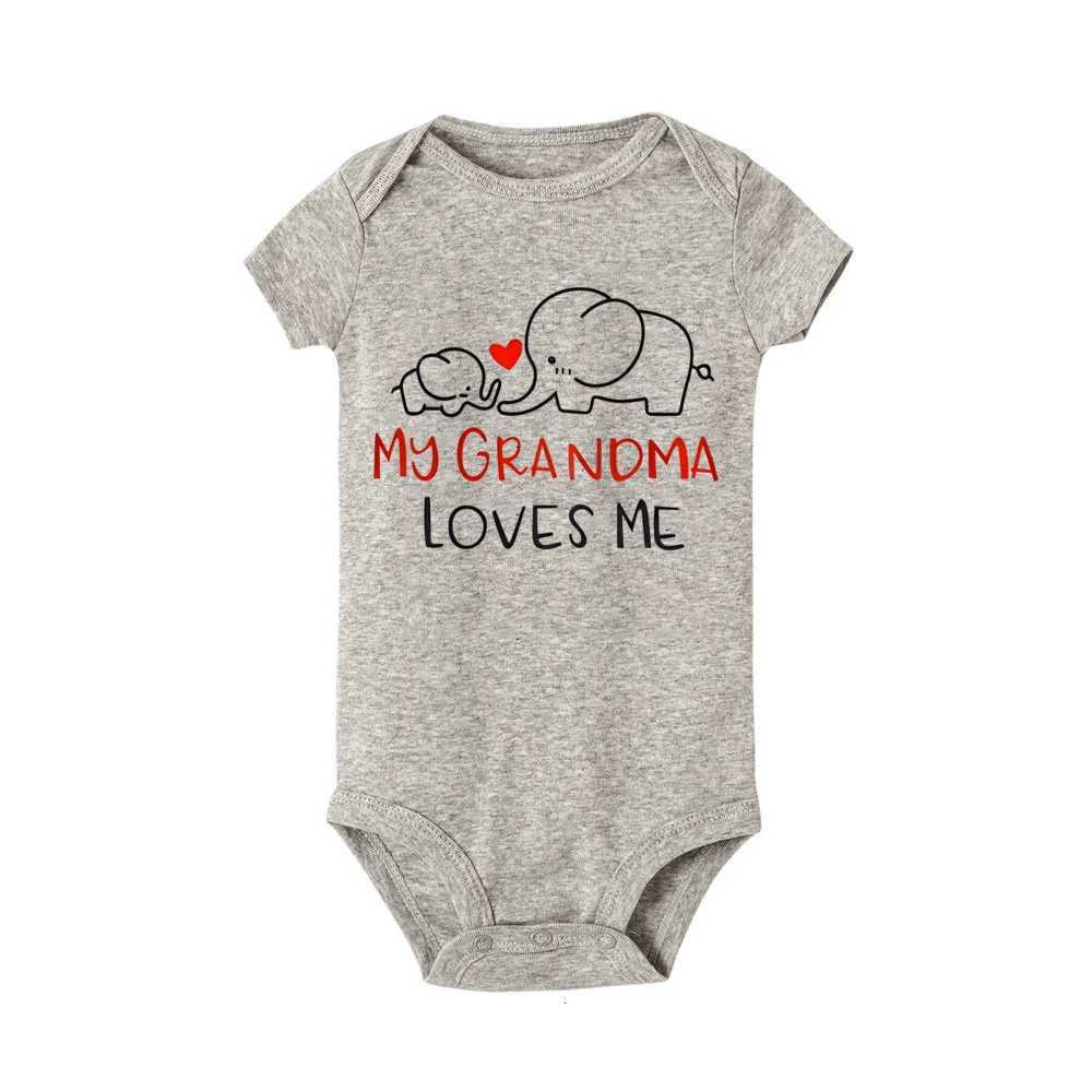 Funny Casual Baby Romper MY GRANDMA LOVES ME elephant Print Infant Bodysuit Boy Girl Newborn Jumpsuit Short Sleeve Clothes Z250712