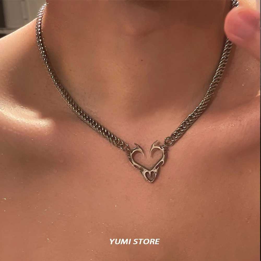 Hip Hop Thorn Choker Necklace For Men Titanium Steel Chain Pendant Necklace Unisex Jewelry Street Accessories Wholesale W250714