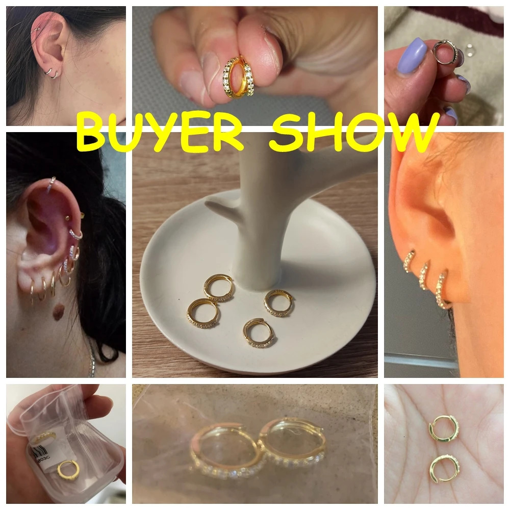 CANNER Real 925 Sterling Silver Hoop Earrings for Women Round Circle Earring Zircon Piercing Earings personalized Trend Jewelry 250708