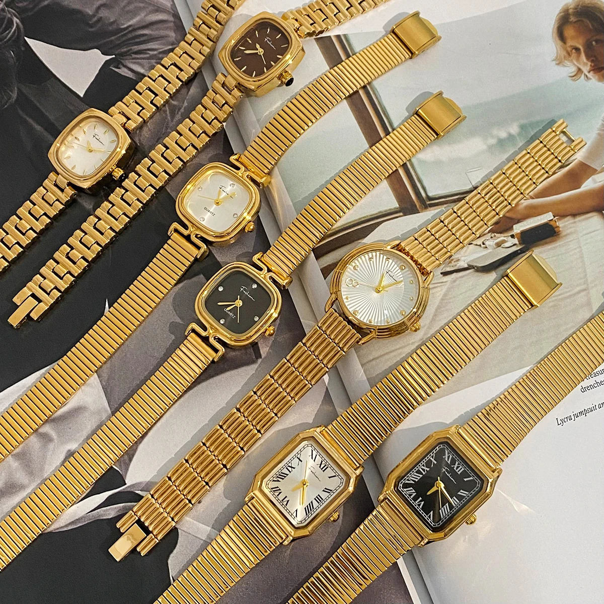 Uworld Fashion Stainless Steel Lades Watch with Japan Movement Waterproof Polished Shiny 18K Gold PVD Plated Jewelry Accessorie 250712