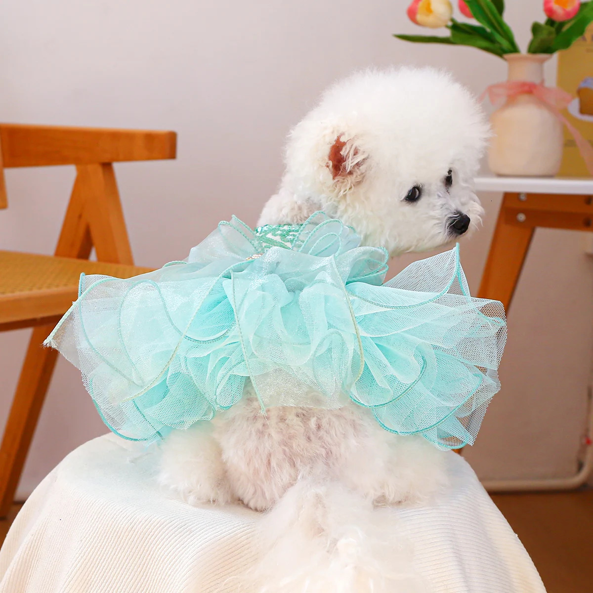 Dream Fairy Wedding Dress Green Puppy Dog Clothes Summer Pet Cat Wedding Dress Mesh Tutu Dress Princess Style 250708