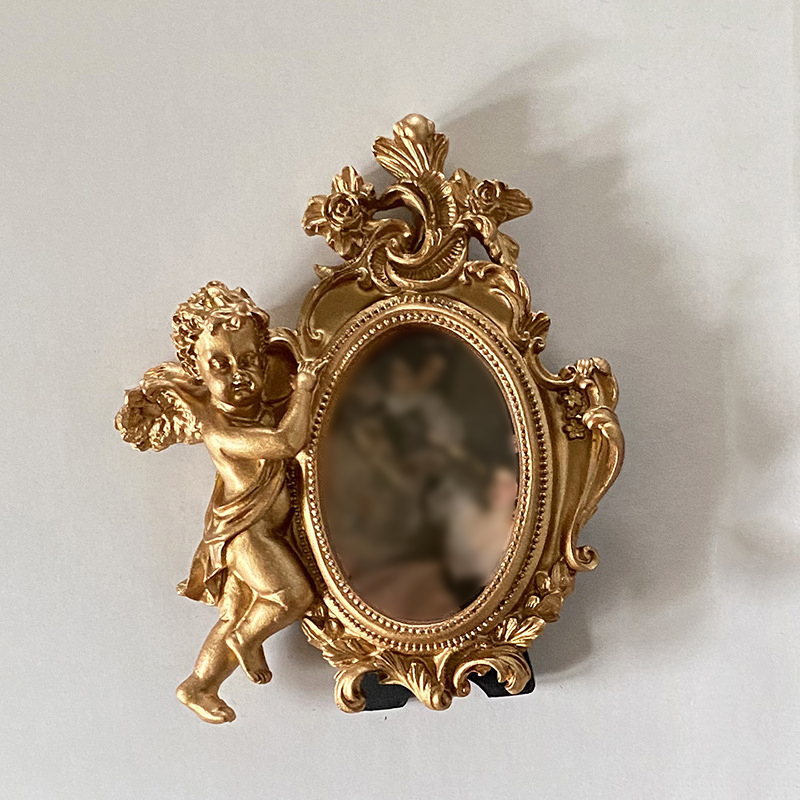 Antique European Photo Gold Color Carved Embossed Resin Picture Frame Holder Wall Hanging Home Decoration Ornament Crafts H260306