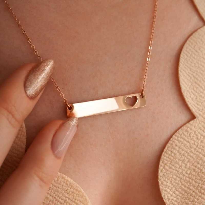 5pcs/lot 35*6mm Stainless Steel Necklace Blank Bar Necklace for Women Necklaces Simp Bar Pendant Stainless Steel Jewelry W250712