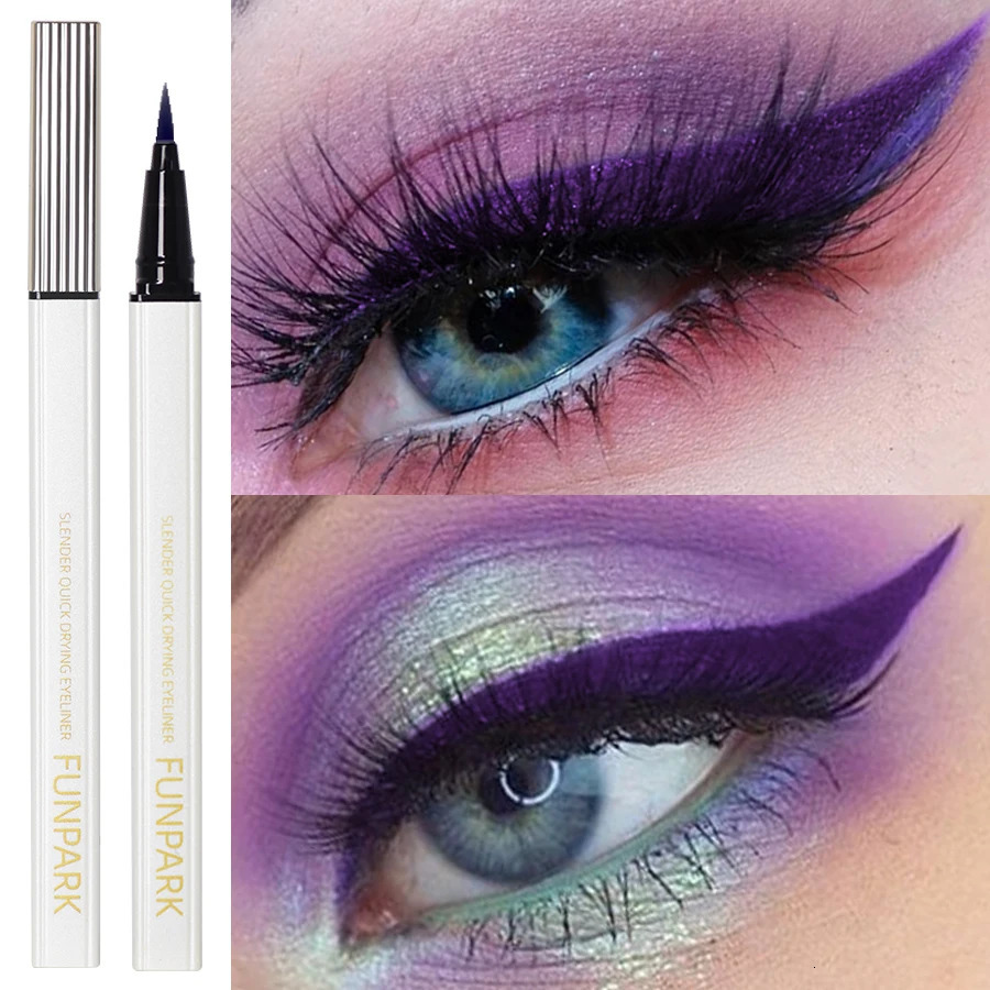 1PC Purple Fine Liquid Eyeliner Long Lasting Eye Pen Waterproof Quick-drying Korean Makeup Products Beauty Matte Eye Pen 250704