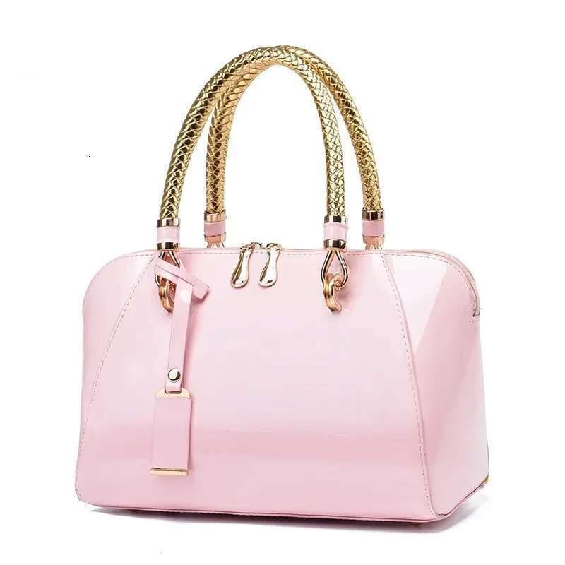 Shiny Leather Large Capacity Summer Handbag Boston New Style Tote Single Shoulder Slant Cross Women's Bag Fashionable