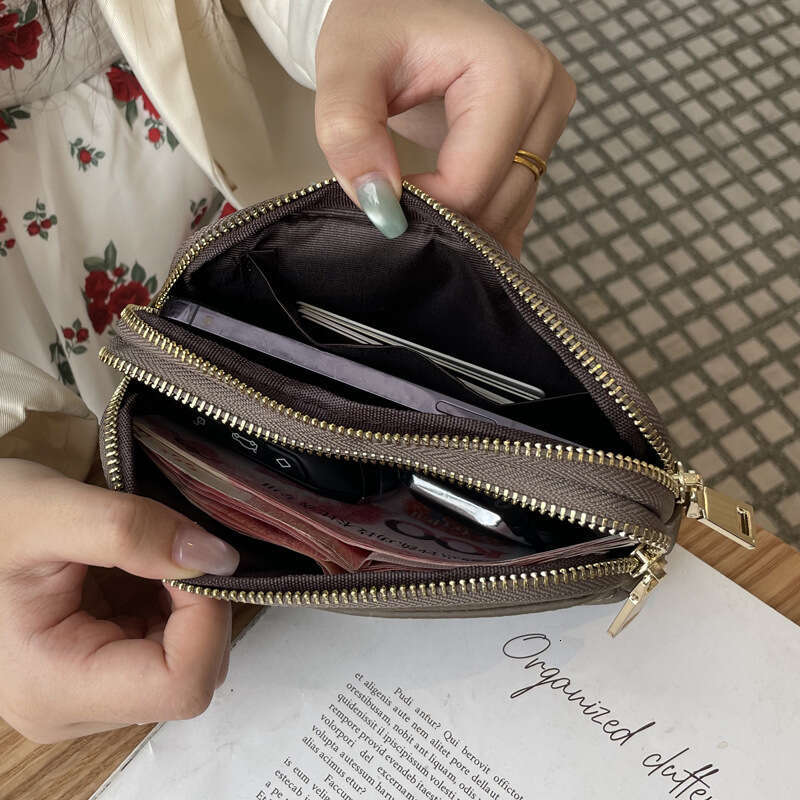 Top Layer Cowhide Women's Clutch New Motorcycle Bag Large Capacity Double Zipper Phone Holder Genuine Leather Handbag