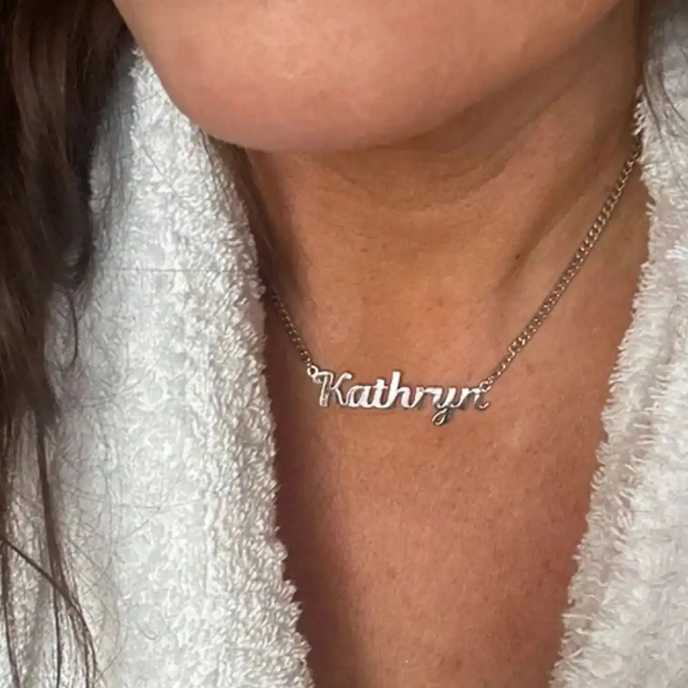 Personalised 18K Gold Name Necklace with Curb Chain Custom Gothic Name Necklace Birthday Gift for her Christmas Gift for Her 250709