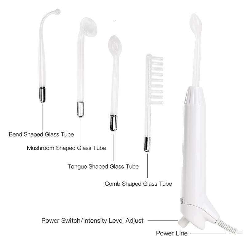 Portable High Frequency Facial Hine For Skin & Hair Care D'arsonval Violet Ray Wand With 4 Tubes