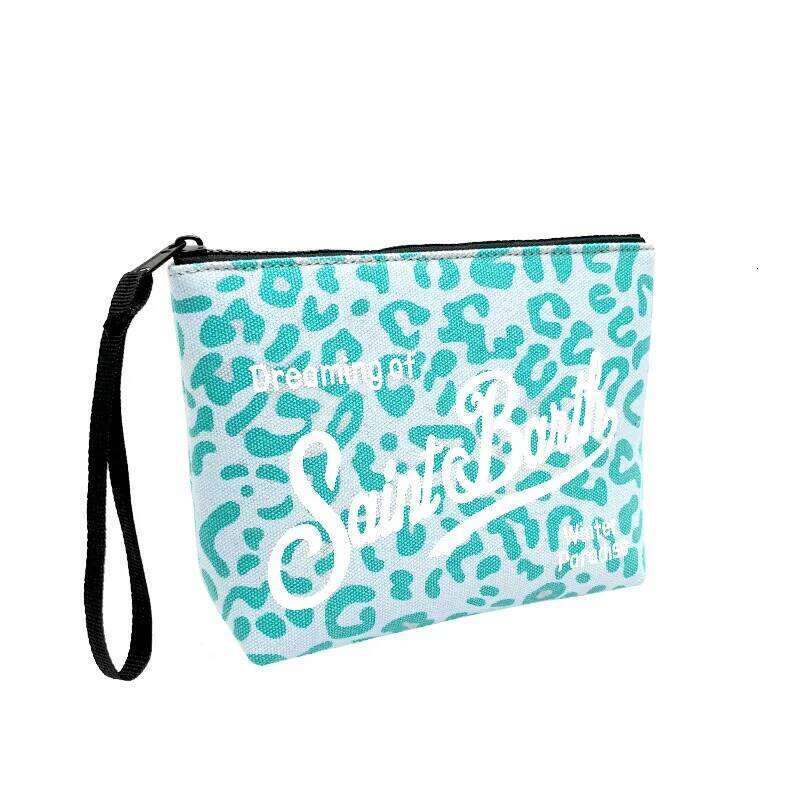 SAINT BARTH autumn and winter new women's Clutch Bag leopard print canvas diving handbag