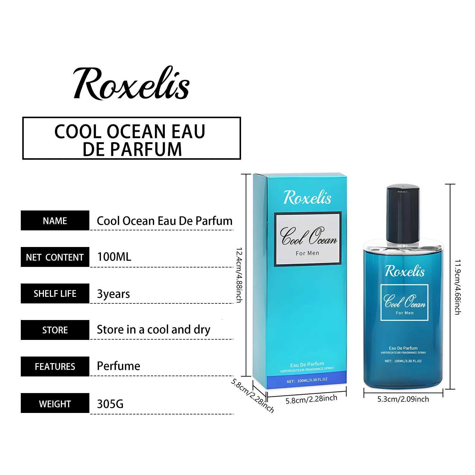 Roxelis 100ml Cologne Men Perfume Fresh Body Lasting Fragrance Confidence Boost Pheromone Release Charm Flirting Dating Perfume W250712