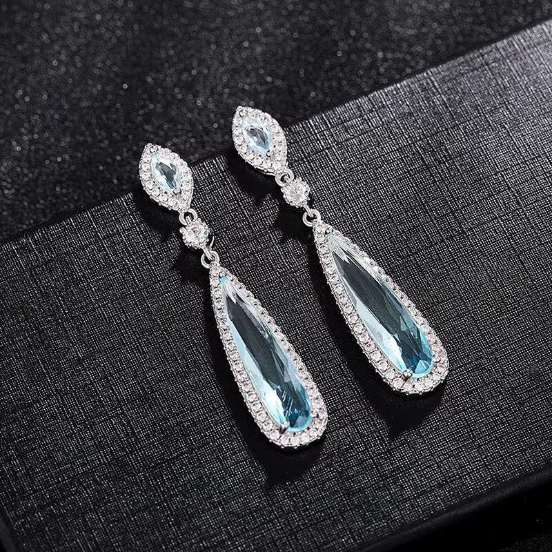 New Simple and Fashionable Tassel Design Water Drop Earrings Womens Long Small Earrings