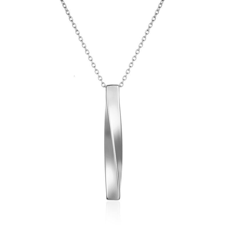Luxury Jewelry Designer Jewelry Trendy Mobius Necklace INS Harajuku Minimalist Spiral Bar Pendant Titanium Steel Couple Necklace Sweater Chain