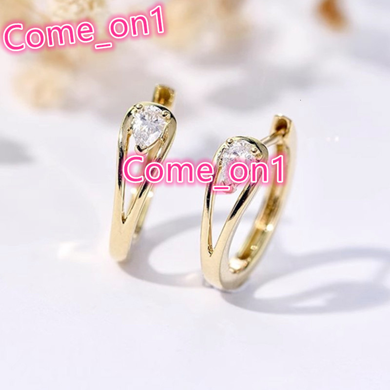 Factory Custom Trendy Water Drop Design Zircon Hoop Earrings for Engagement Wedding Gold Plated CZ Earrings Women Jewelry