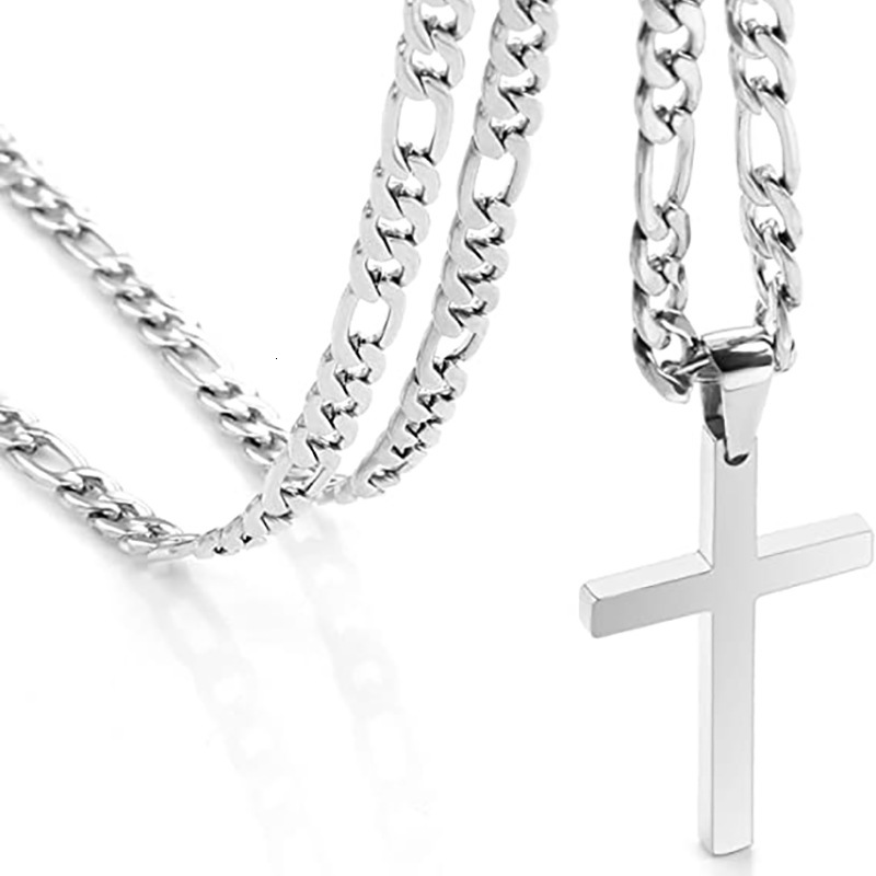 Luxury Jewelry Designer Jewelry New European And American Cross-border Jewelry Stainless Steel Chain Cross Pendant Necklace For Men Simple Fashion Nec