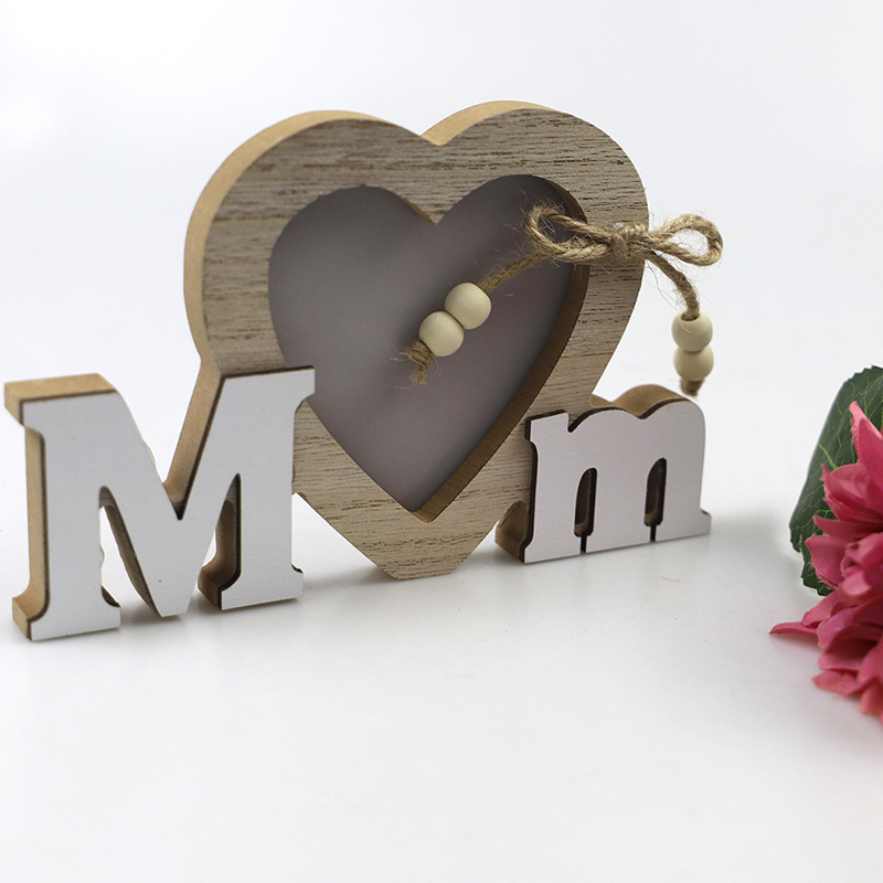 Wooden Love Crafts For Wedding Father's Day Papa Picture English Letter Photo Frame Table Simple Decorate Gift H260306