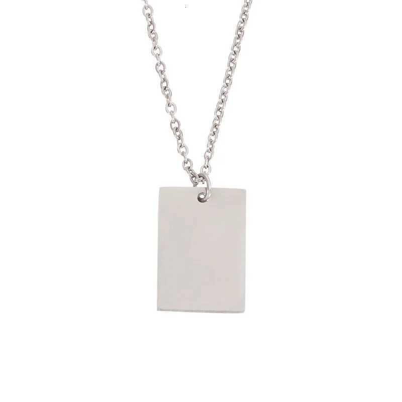 10Pcs 22*15mm Rectangular Pendant Necklace Stainless Steel Cab Chain Necklace For DIY Custom Name Wens Jewelry W250712