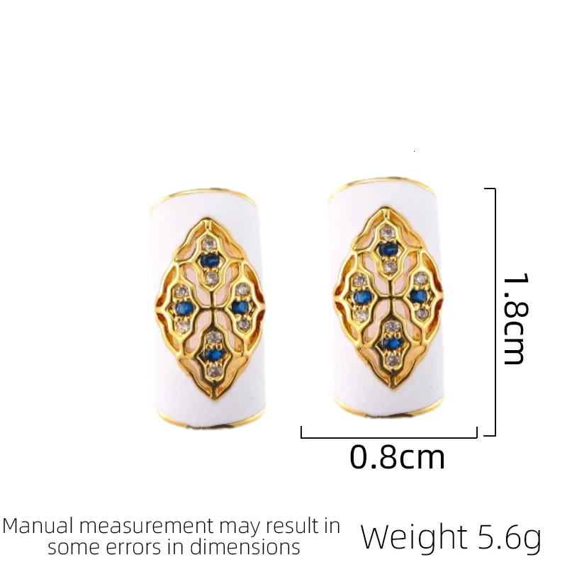 SUYU Jewelry Summer Retro Geometry White Drip Glazed Earrings For Womens Light Fashion Earrings Fashion Jewelry 250711