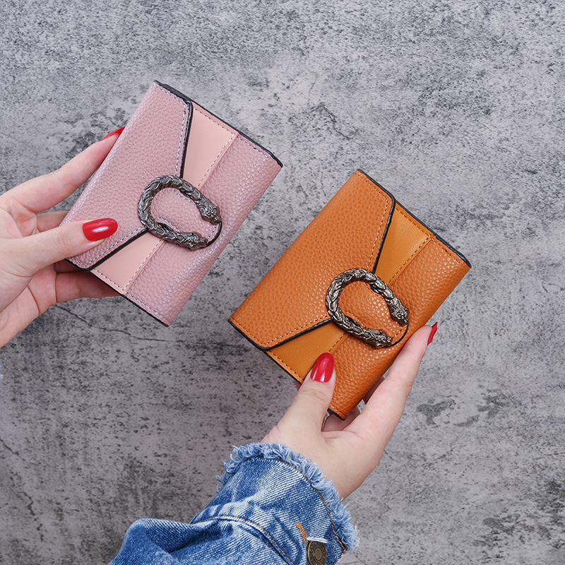 Designer Wallet 2025 New Women's Short Tri-Fold Wallet -Leather & Patchwork Clutch with Multi-Card Slots & Zip Coin Pocket