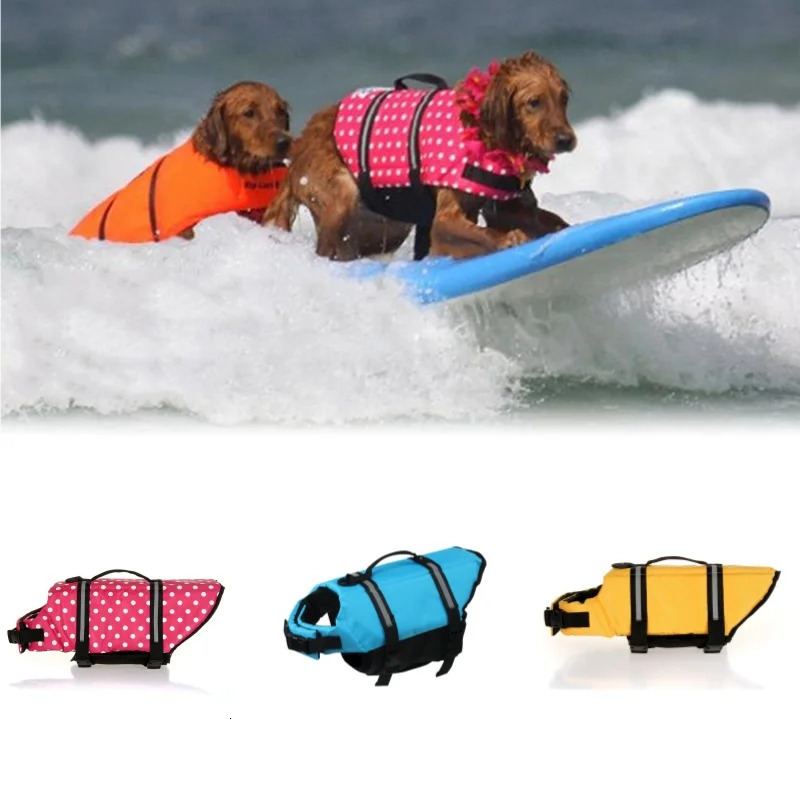 Ripstop Reflective Adjustable Life Jacket for Dogs with Rescue Handle for Swimming 250708