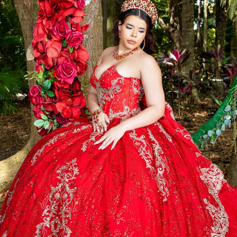 Red Shiny Quinceanera Dresses Ball Gown Off The Shoulder Applique Lace Beading Crystal Bow Tull Corset Party Birthday Sweet 16 Dress Vestidos 15 Anos