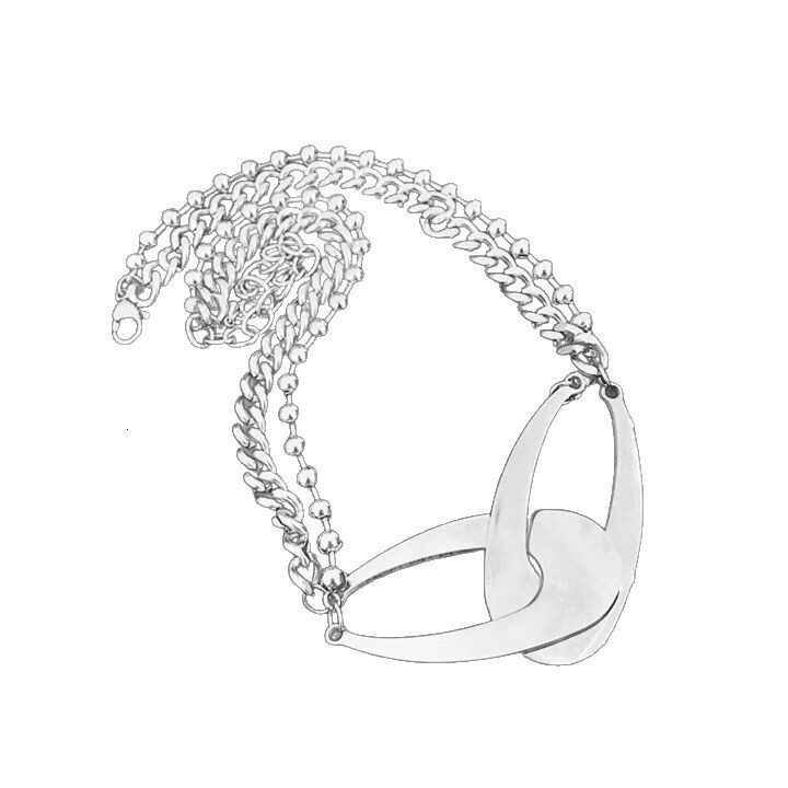 Luxury Jewelry Designer Jewelry New Punk Style Cool Niche Double Ring Necklace High-end Ins Collarbone Chain Cross-border Hip-hop Titanium Steel Neckl